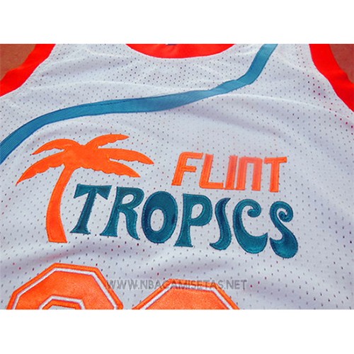 Camiseta Pelicula Flint Tropscs Jackie Moon NO 33 Blanco